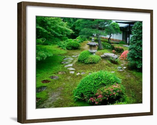 Zen Garden, Kyoto, Japan-Shin Terada-Framed Photographic Print