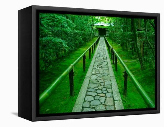 Zen Garden, Kyoto, Japan-Shin Terada-Framed Stretched Canvas