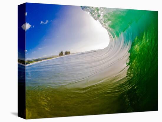 Zen-In water photograph of a heaving Pitching Wave, Hawaii-Mark A Johnson-Stretched Canvas