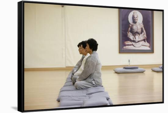Zen meditation, Seoul, South Korea-Godong-Framed Stretched Canvas