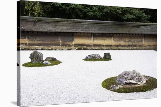 Zen Rock Garden in Ryoanji Temple, Kyoto, Japan-Sira Anamwong-Stretched Canvas