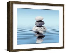 Zen Stones Balance Concept-Dmitry Rukhlenko-Framed Photographic Print