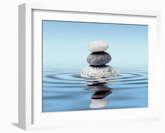 Zen Stones Balance Concept-Dmitry Rukhlenko-Framed Photographic Print