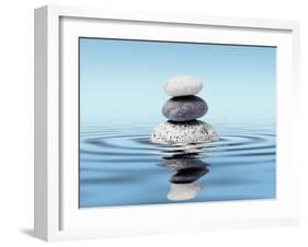 Zen Stones Balance Concept-Dmitry Rukhlenko-Framed Photographic Print