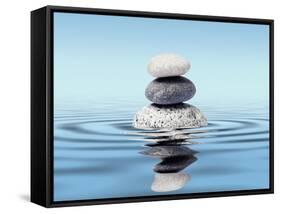 Zen Stones Balance Concept-Dmitry Rukhlenko-Framed Stretched Canvas