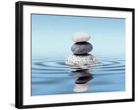 Zen Stones Balance Concept-Dmitry Rukhlenko-Framed Photographic Print