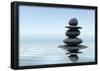 Zen Stones In Water-null-Framed Poster