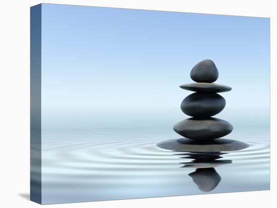 Zen Stones In Water-f9photos-Stretched Canvas