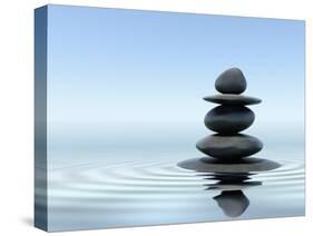 Zen Stones In Water-f9photos-Stretched Canvas