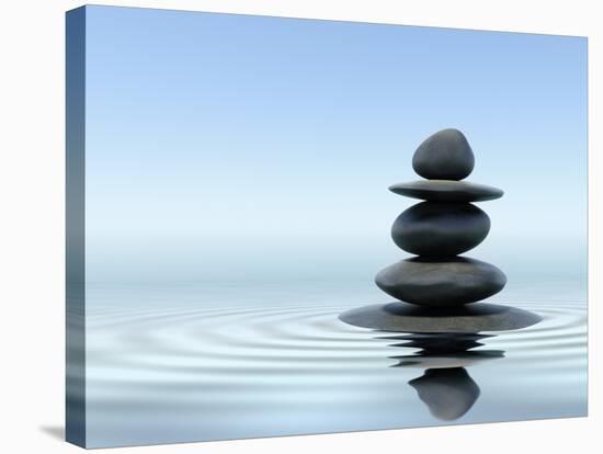 Zen Stones In Water-f9photos-Stretched Canvas