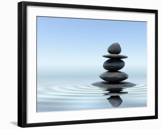 Zen Stones In Water-f9photos-Framed Photographic Print