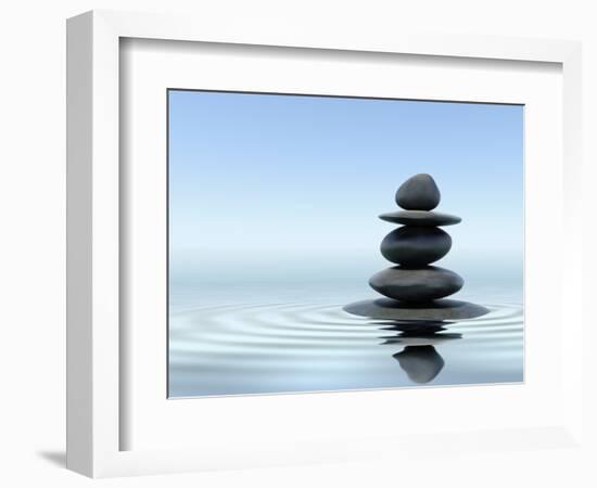 Zen Stones In Water-f9photos-Framed Photographic Print