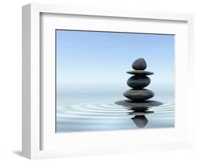 Zen Stones In Water-f9photos-Framed Photographic Print