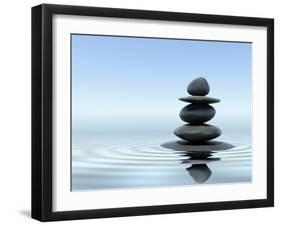 Zen Stones In Water-f9photos-Framed Photographic Print