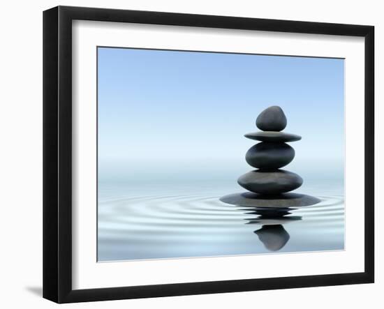 Zen Stones In Water-f9photos-Framed Photographic Print