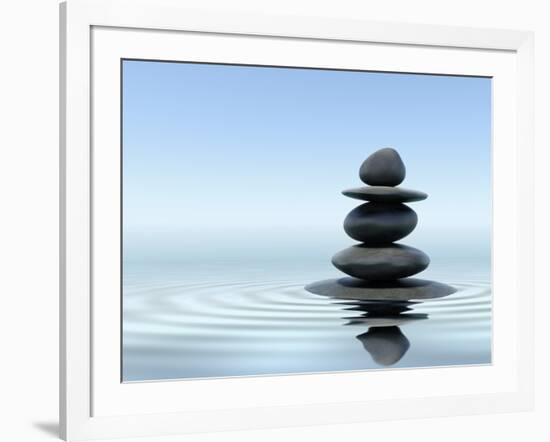 Zen Stones In Water-f9photos-Framed Photographic Print