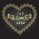Follow Your Heart Inspiration Quote Gold Heart Dandelion Seeds-ZenFruitGraphics-Mounted Art Print