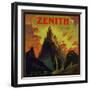 Zenith Brand - East Whittier, California - Citrus Crate Label-Lantern Press-Framed Art Print