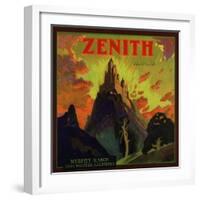 Zenith Brand - East Whittier, California - Citrus Crate Label-Lantern Press-Framed Art Print