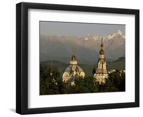 Zenkov Cathedral and Tien Shan Mountains, Almaty, Kazakhstan, Central Asia-Upperhall-Framed Photographic Print