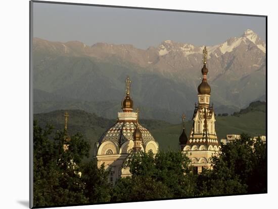 Zenkov Cathedral and Tien Shan Mountains, Almaty, Kazakhstan, Central Asia-Upperhall-Mounted Photographic Print