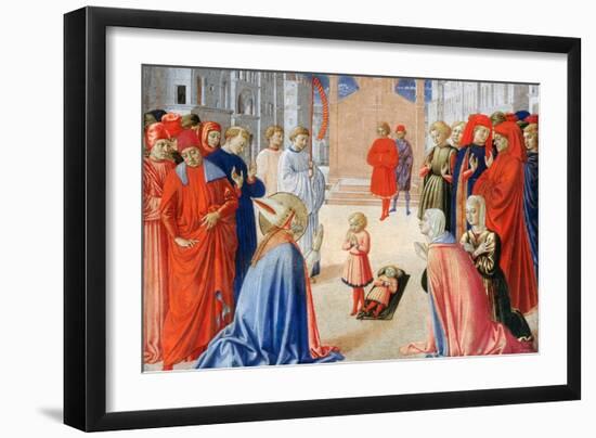 Zenobe De Florence (Saint Zenobe, San Zanobi Ou Zenobio) (337-417) - Saint Zenobius Raises a Boy Fr-Benozzo di Lese di Sandro Gozzoli-Framed Giclee Print