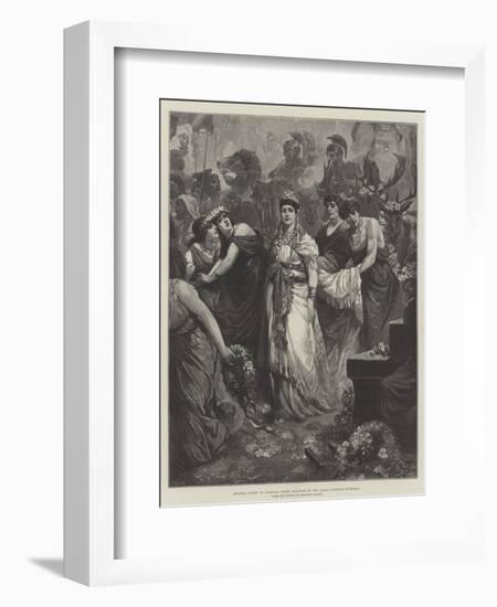 Zenobia, Queen of Palmyra, Taken Prisoner by the Roman Emperor Aurelian-Maynard Brown-Framed Giclee Print