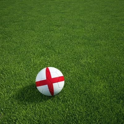 English Soccerball Lying on Grass