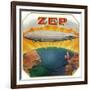 Zep Brand Cigar Box Label, Aviation-Lantern Press-Framed Art Print