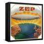 Zep Brand Cigar Box Label, Aviation-Lantern Press-Framed Stretched Canvas