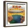 Zep Brand Cigar Box Label, Aviation-Lantern Press-Framed Art Print