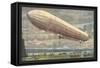 Zeppelin above Lake Constance-null-Framed Stretched Canvas