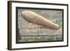 Zeppelin above Lake Constance-null-Framed Art Print