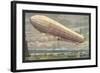 Zeppelin above Lake Constance-null-Framed Art Print