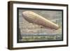 Zeppelin above Lake Constance-null-Framed Art Print