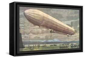 Zeppelin above Lake Constance-null-Framed Stretched Canvas