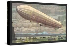 Zeppelin above Lake Constance-null-Stretched Canvas