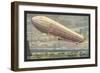 Zeppelin above Lake Constance-null-Framed Premium Giclee Print