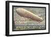 Zeppelin above Lake Constance-null-Framed Premium Giclee Print