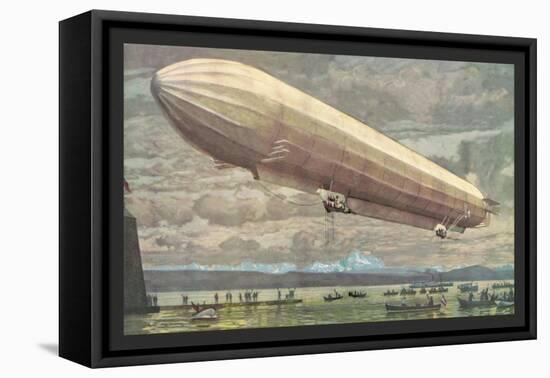 Zeppelin above Lake Constance-null-Framed Stretched Canvas