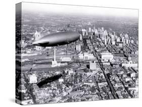 Zeppelin above Philadelphia-null-Stretched Canvas