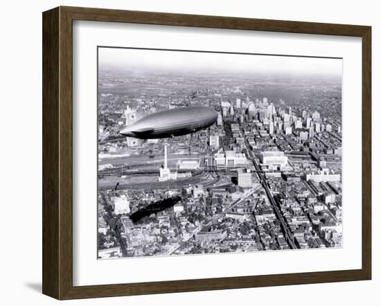 Zeppelin above Philadelphia-null-Framed Photo