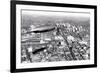 Zeppelin above Philadelphia-null-Framed Art Print