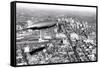 Zeppelin above Philadelphia-null-Framed Stretched Canvas