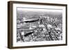 Zeppelin above Philadelphia-null-Framed Art Print