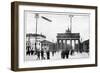 Zeppelin Airship Passing over Brandenburg Gate, Berlin, First World War, 1914-null-Framed Giclee Print