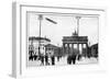 Zeppelin Airship Passing over Brandenburg Gate, Berlin, First World War, 1914-null-Framed Giclee Print