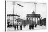 Zeppelin Airship Passing over Brandenburg Gate, Berlin, First World War, 1914-null-Stretched Canvas