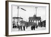 Zeppelin Airship Passing over Brandenburg Gate, Berlin, First World War, 1914-null-Framed Giclee Print