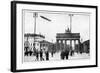 Zeppelin Airship Passing over Brandenburg Gate, Berlin, First World War, 1914-null-Framed Giclee Print